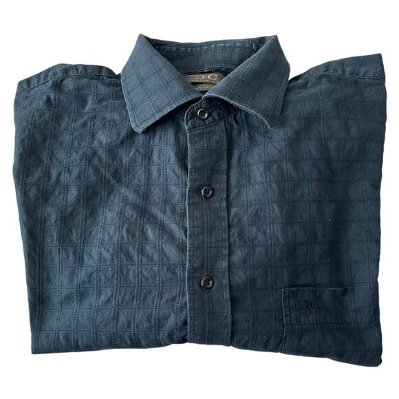 CHARTER CLUB LONG SLV BUTTON-UP  POINTED COLLAR SHIRT, MEN, 17-1/2-44, NAVY BLUE - Picture 7 of 12